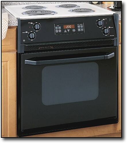 Front Standard. GE - 27" Drop-In Electric Range - Bisque.