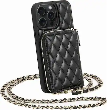 Front. RomeTech - Rome Tech Crossbody Wallet Case for iPhone 15 Pro Max - Black.