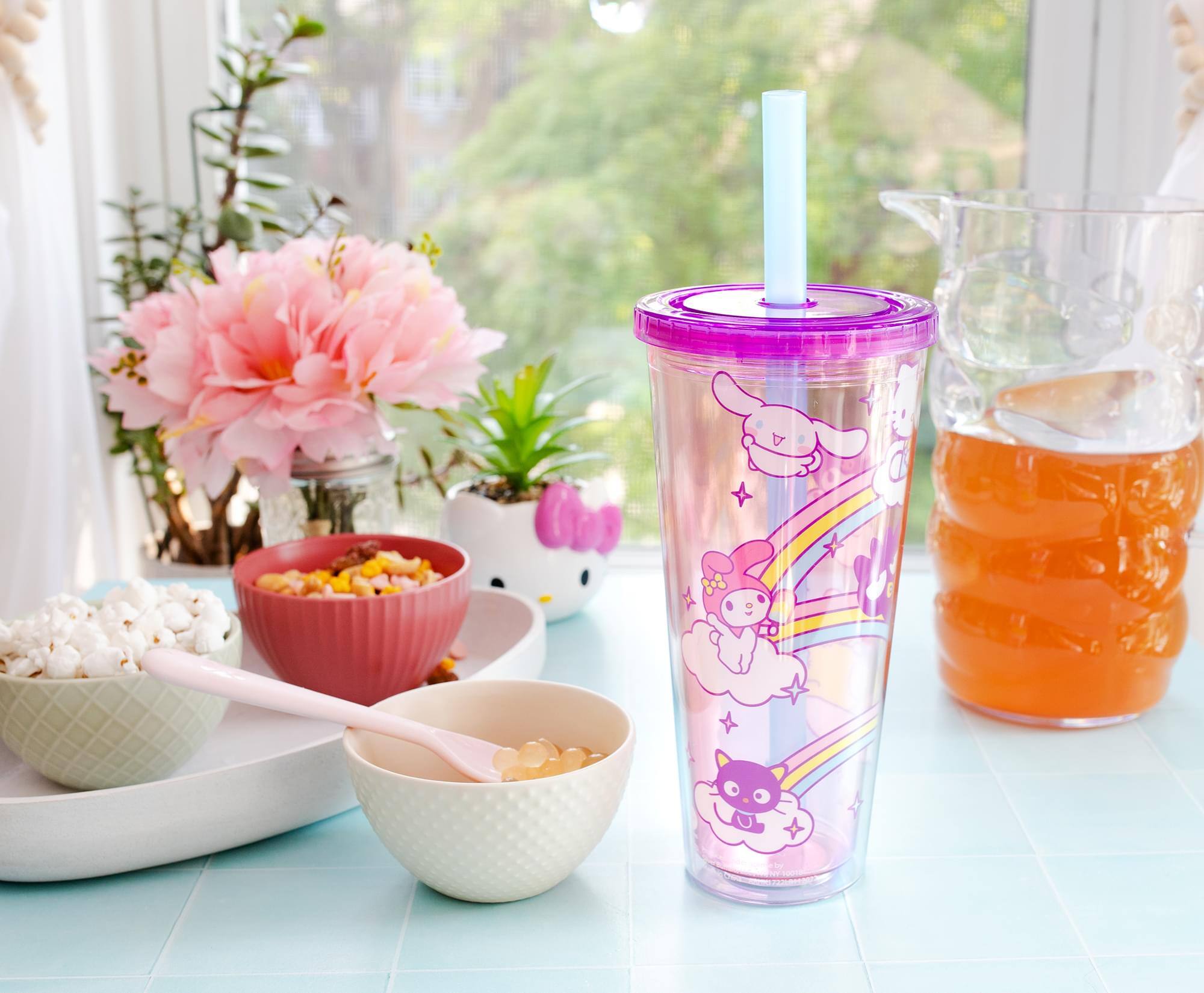 Alt View 3. Silver Buffalo - Sanrio Hello Kitty and Friends Carnival Cup With Lid and Straw | Holds 24 Ounces - Purple.