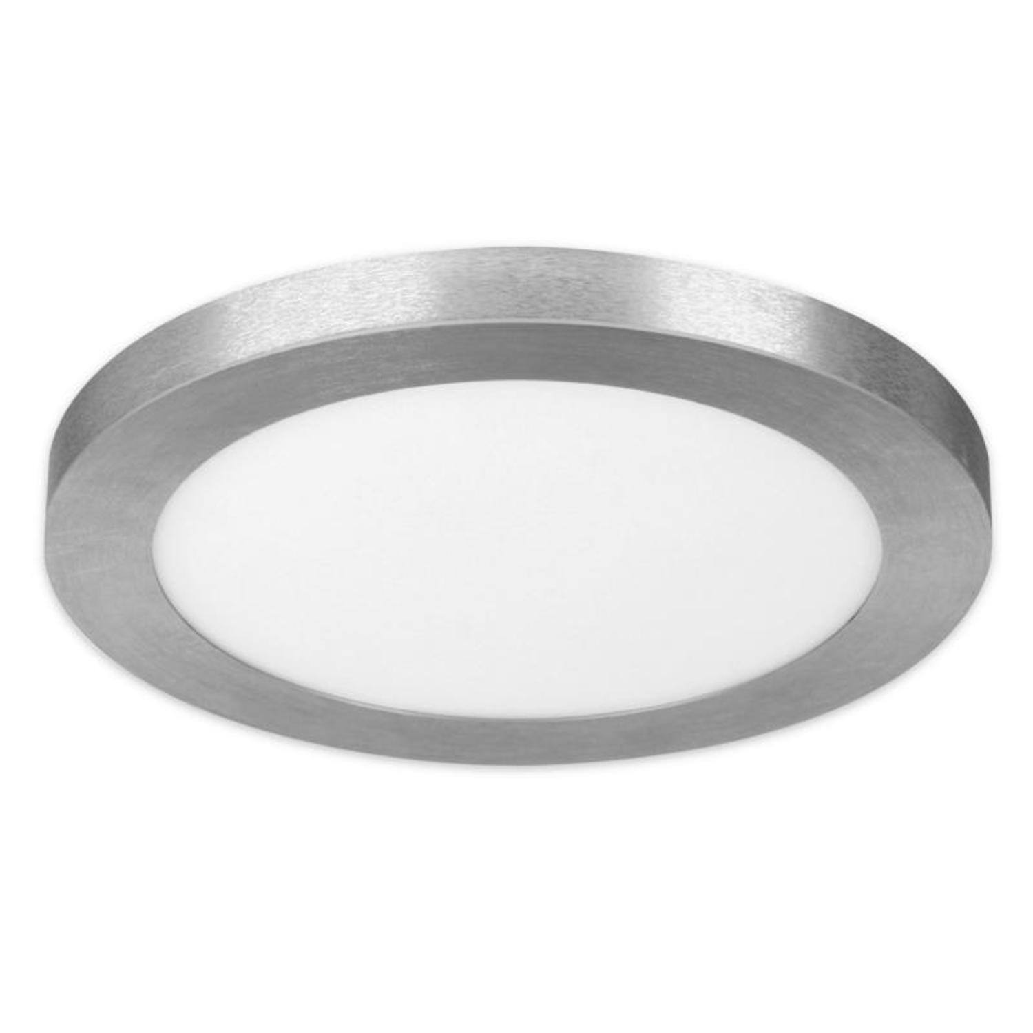 Angle. FEIT ELECTRIC - Feit EDGELIT 1.1 in. H X 15 in. W X 15 in. L Nickel Silver LED Flat Panel Light Fixture.