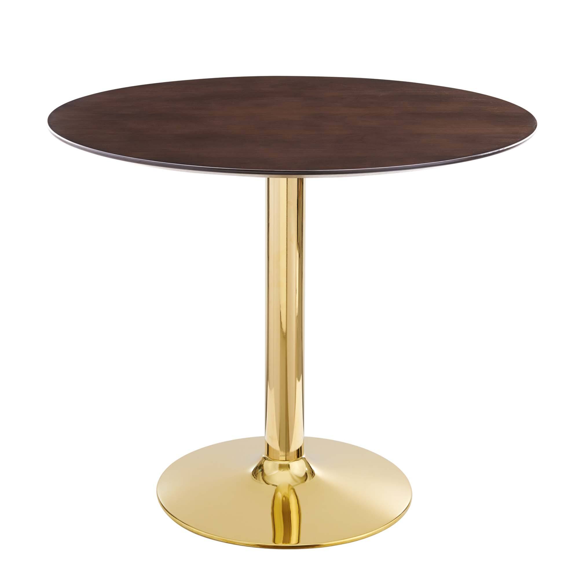 Angle. Modway - Verne 35" Dining Table by Modway - Gold Cherry Walnut.