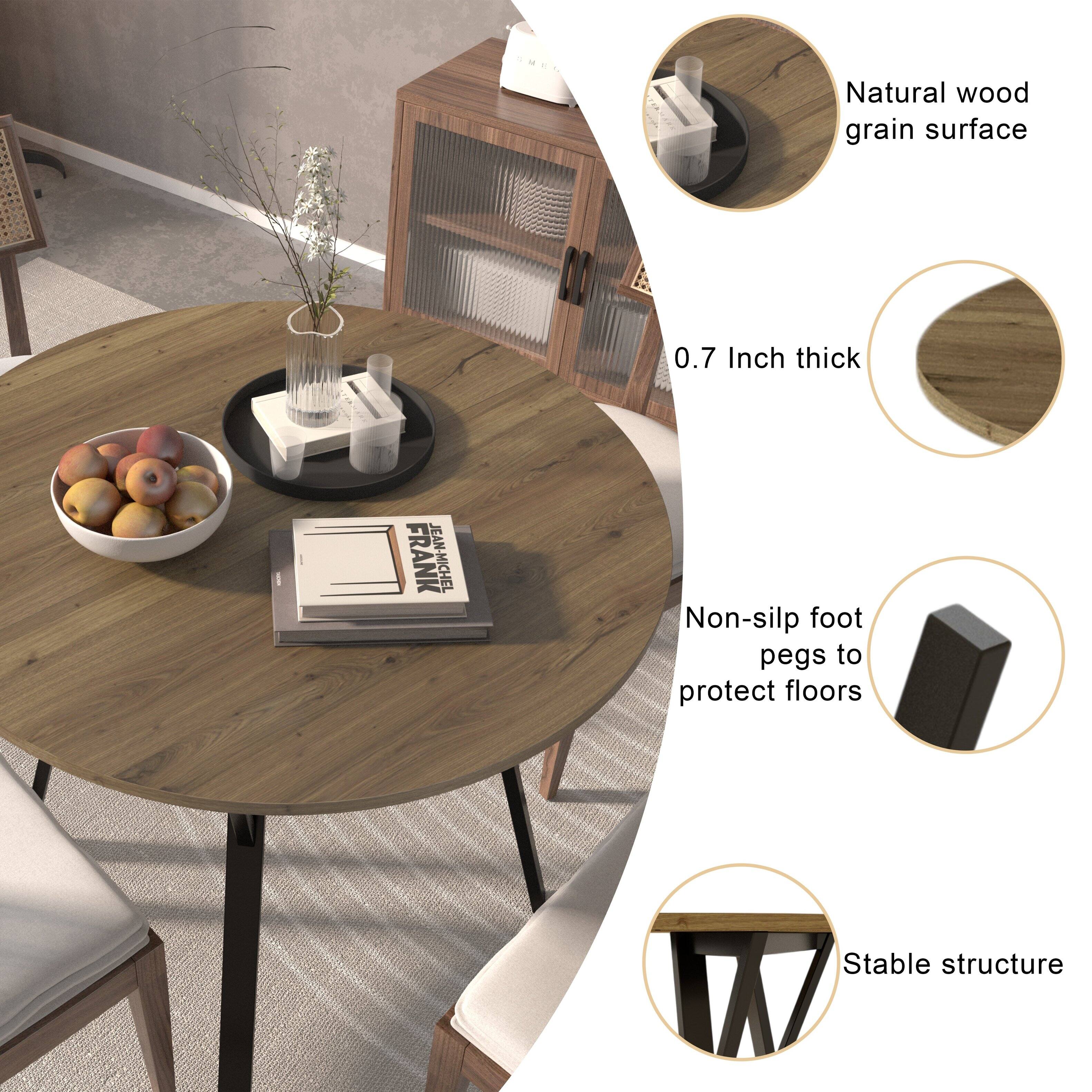 Natural wood grain surface  
0.7 Inch thick  
Non-slip foot pegs to protect floors  
Stable structure