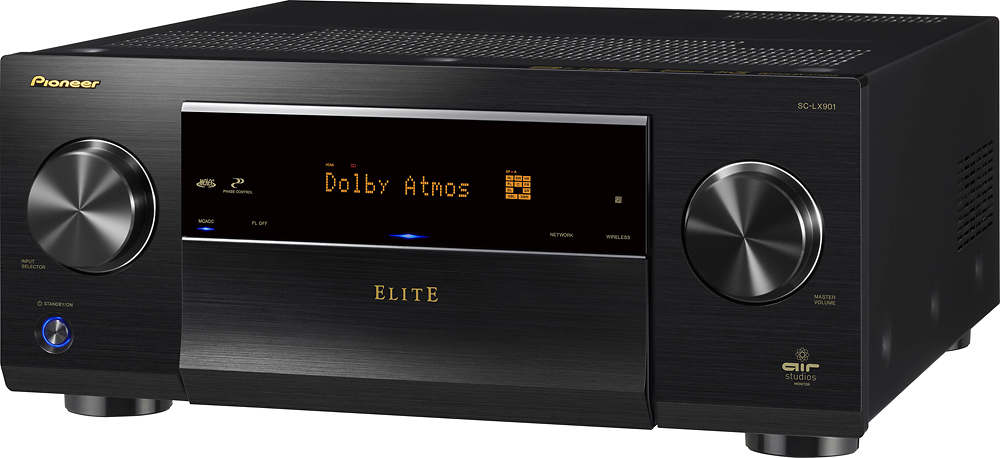 Left View: Pioneer - Elite 2200W 11.2-Ch. Network-Ready 4K Ultra HD 3D Pass-Through A/V Home Theater Receiver - Black