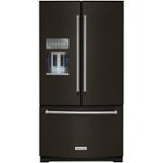 Front. KitchenAid - 26.8 Cu. Ft. French Door Refrigerator - Black stainless steel.