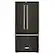 Front. KitchenAid - 22 Cu. Ft. French Door Refrigerator with Interior Water Dispenser - Black Stainless Steel.