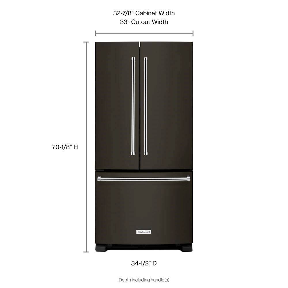 Alt View 11. KitchenAid - 22 Cu. Ft. French Door Refrigerator with Interior Water Dispenser - Black Stainless Steel.