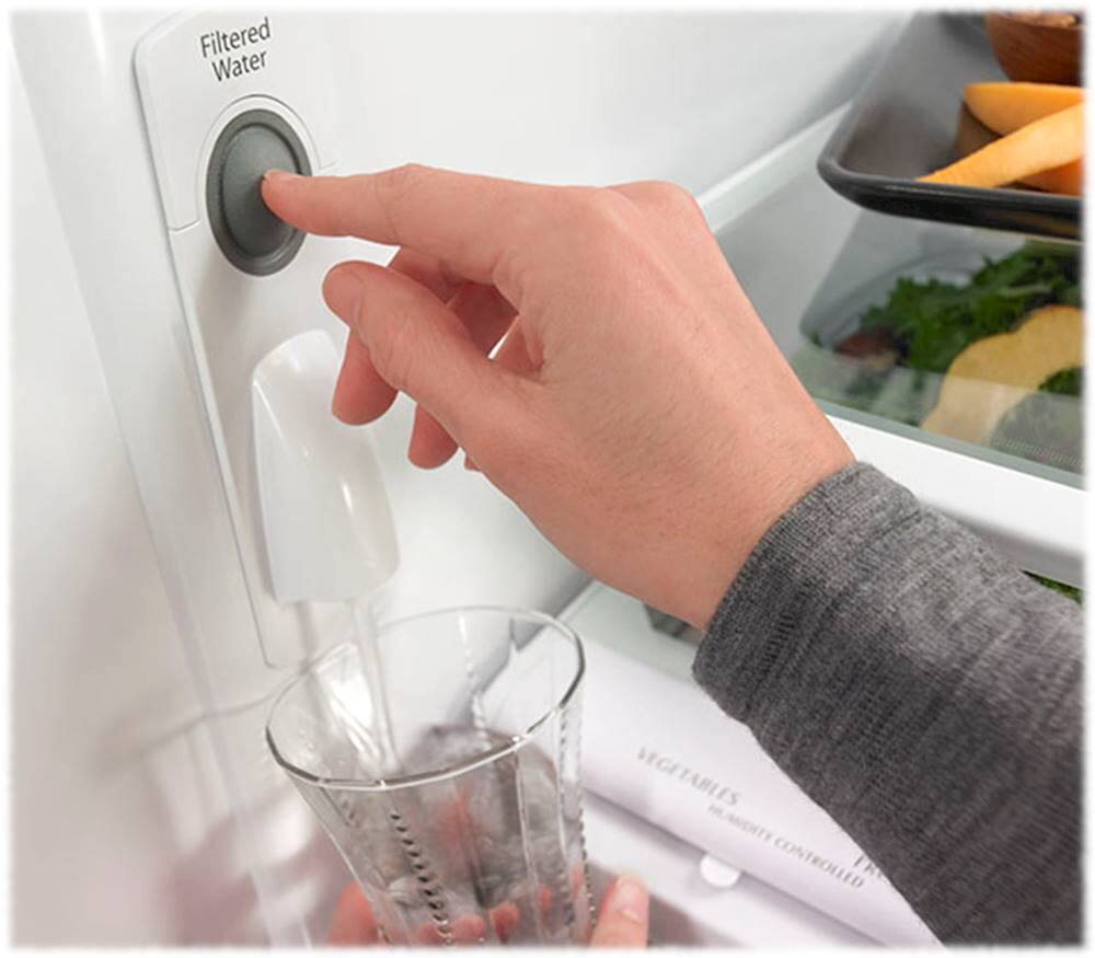 Alt View 12. KitchenAid - 22 Cu. Ft. French Door Refrigerator with Interior Water Dispenser - Black Stainless Steel.