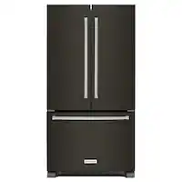 KitchenAid - 25 cu. ft. French Door Refrigerator with Interior Water Dispenser - Black Stainless Steel - Front_Zoom