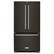 Front. KitchenAid - 25 cu. ft. French Door Refrigerator with Interior Water Dispenser - Black Stainless Steel.