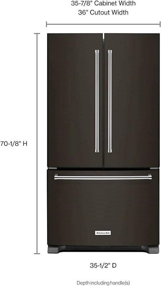 Alt View 11. KitchenAid - 25 cu. ft. French Door Refrigerator with Interior Water Dispenser - Black Stainless Steel.