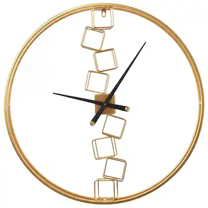 Front. Costway - Costway Large Wall Clock,27" Nordic Style Big Metal Clock, Non-Ticking Decorative Clock - Yellow.