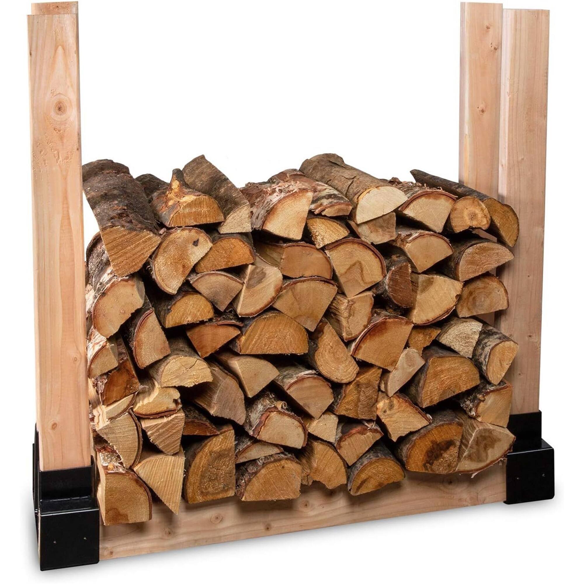 Alt View 5. Right Hand - Adjustable Firewood Rack Brackets Kit, Indoor & Outdoor Firewood Rack, Durable Steel - Black.