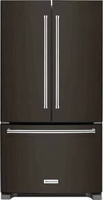 KitchenAid - 20 Cu. Ft. French Door Counter-Depth Refrigerator - Black stainless steel - Front_Standard