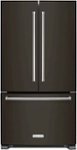 Front. KitchenAid - 20 Cu. Ft. French Door Counter-Depth Refrigerator - Black Stainless Steel.
