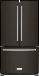 KitchenAid - 20 Cu. Ft. French Door Counter-Depth Refrigerator - Black Stainless Steel - Front_Zoom