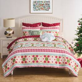 BreeBe - Fair Isle Quilt 3-Piece Full/Queen - Snow