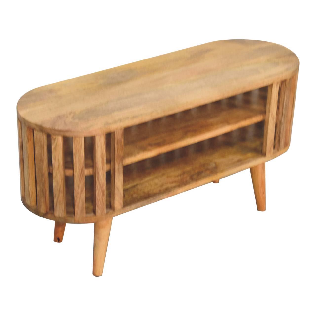 Alt View 2. Artisan Furniture - Artisan Furniture Solid Wood Mini Ariella Media Unit, 2 Shelves, Brown - Brown.