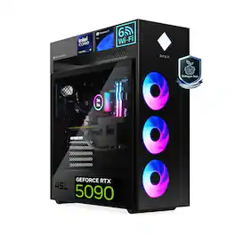 HP OMEN - Upgraded - Omen 45L Gaming Desktop - Intel Core Ultra 9 285K - NVIDIA GeForce RTX 5090 - 32GB RAM - 2TB PCIe M.2 SSD - Black