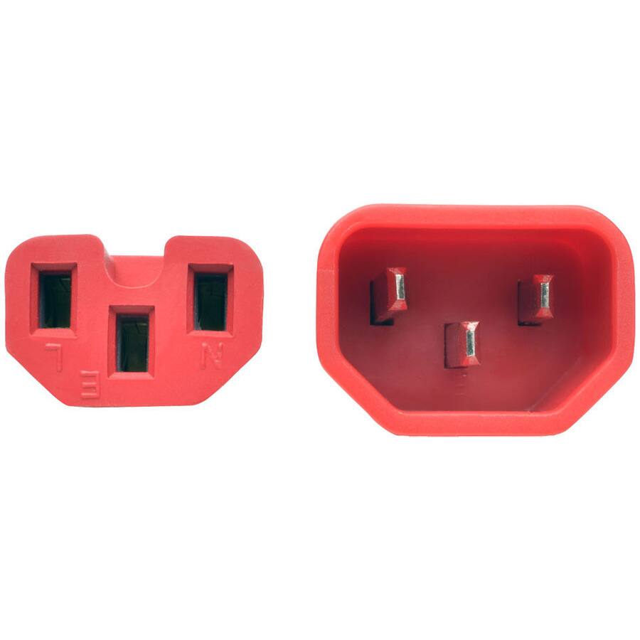 Alt View 2. Tripp Lite - Eaton Tripp Lite Series Power Cord C14 to C15 - Heavy-Duty, 15A, 250V, 14 AWG, 3 ft. (0.91 m), Red - For PDU, UPS - 250 - Red.