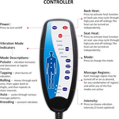 COMFIER Massage Seat Cushion with Heat,10 Vibration Motors Seat Warmer COMFIER Massage Seat Cushion with Heat,10 Vibration Motors Seat Warmer