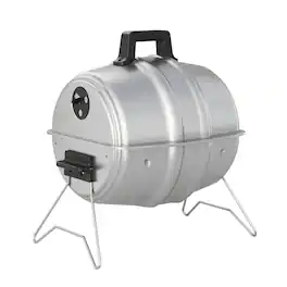 Americana Grills - Keg A Que Charcoal BBQ Portable Grill, 186 Square Inch - Silver
