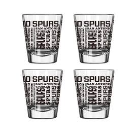 Logo Brands - San Antonio Spurs 4-Pack 2oz. Shot Glass Set - Multicolor
