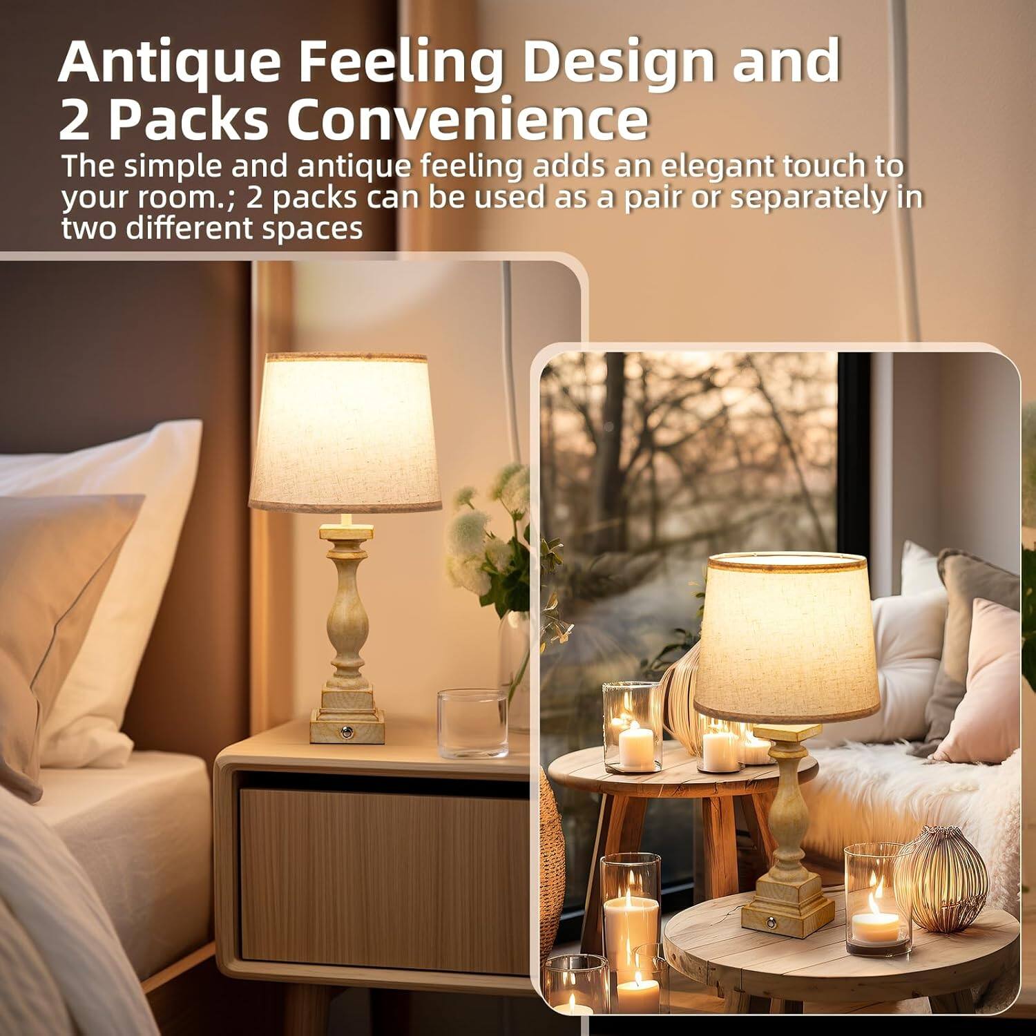 Antique Feeling Design and 2 Packs Convenience

The simple and antique feeling adds an elegant touch to your room. 2 packs can be used as a pair or separately in two different spaces