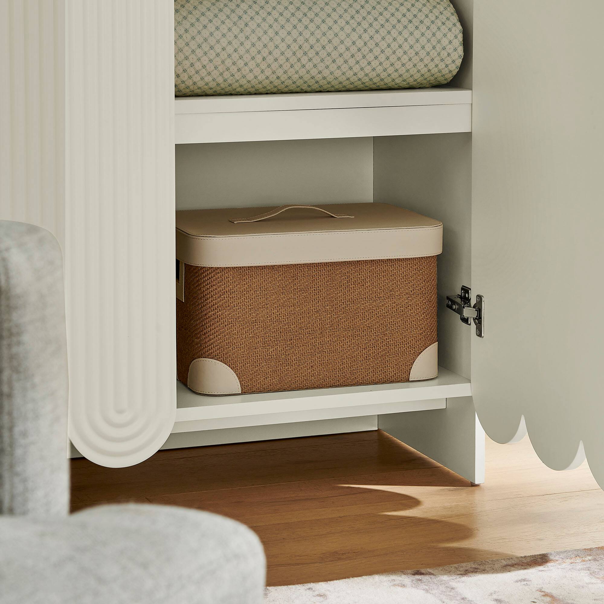 Alt View 2. Modway - Dahlia 78 Inch Fluted and Scalloped Arched Storage Cabinet by Modway - White.