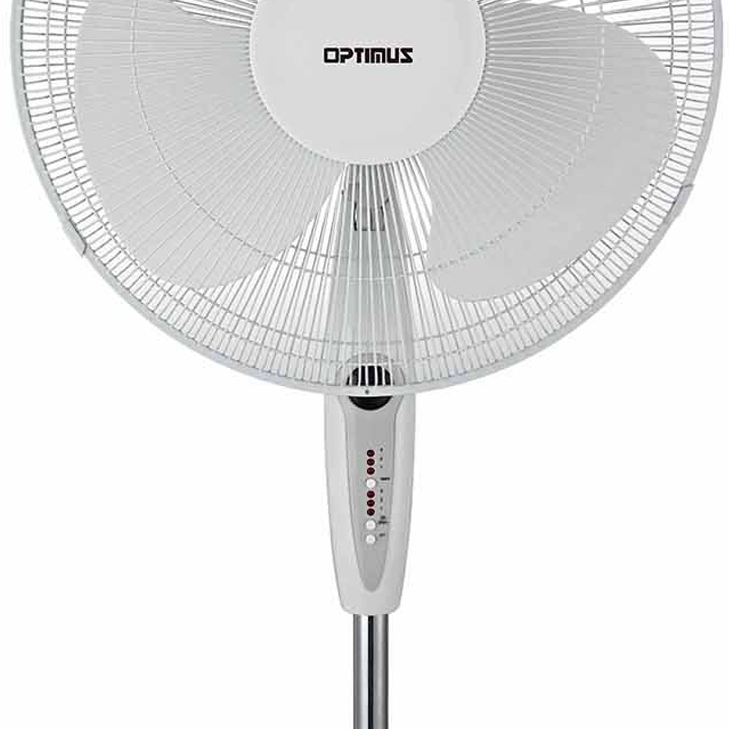 Alt View 1. Optimus - Optimus 16 in. Oscillating Stand Fan with Remote Control - White.