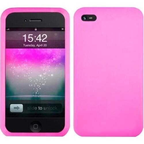 Front Standard. Fosmon - Translucent Silicone Case For Apple iPhone 4 - Pink.