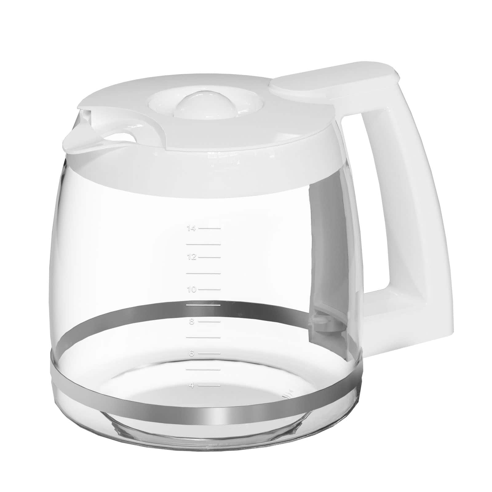 Dapper Styles - 12 Cup Coffee Maker Carafe Replacement Compatible With Cuisinart Dcc-1100bk Dcc-1200 Dcc-2650 Chw-12 Chw-12 - White-14-Cups