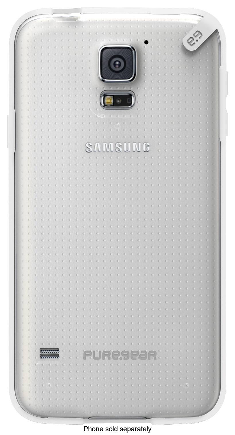 Front. PureGear - Slim Shell Case for Samsung Galaxy S 5 Cell Phones (AT&T, Verizon Wireless, Sprint) - Clear/White.
