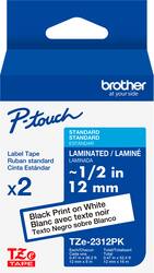 Brother - P-touch TZe-231 2-Pack, Black Print on White Laminated Label Tape, ~1/2in x 26.2ft (12mm x 8m) each - Black on White - Front_Zoom