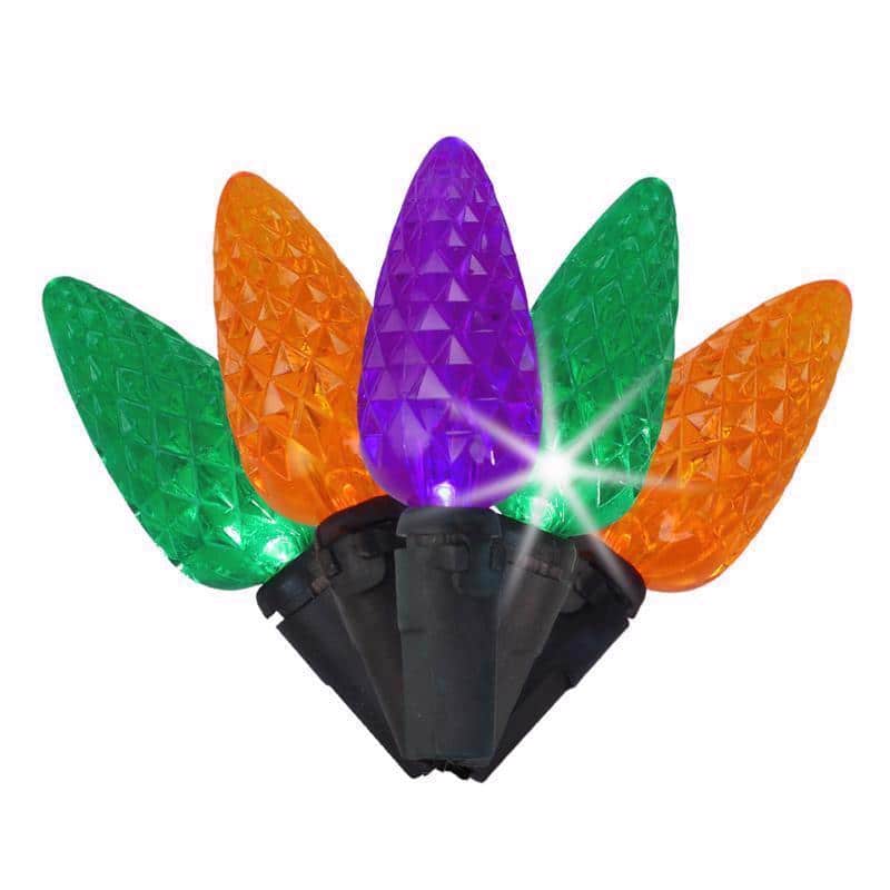 Celebrations - 100 ct LED C6 Faceted Halloween String Lights - Multicolored