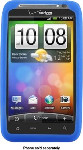 Front Standard. Fosmon - Bundle Silicone Skin for HTC Thunderbolt Mobile Phones - Blue.