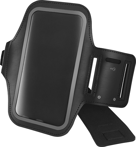 Insignia™ - Fitness Armband Carrying case for Apple® iPhone® Xs Max, XR, 8 Plus, 7 Plus, Samsung Note9 and Galaxy S10, S10+, S9+ - Black