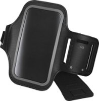 Insignia™ - Fitness Armband for Cell Phones with Screens up to 6.2" - Black - Front_Zoom