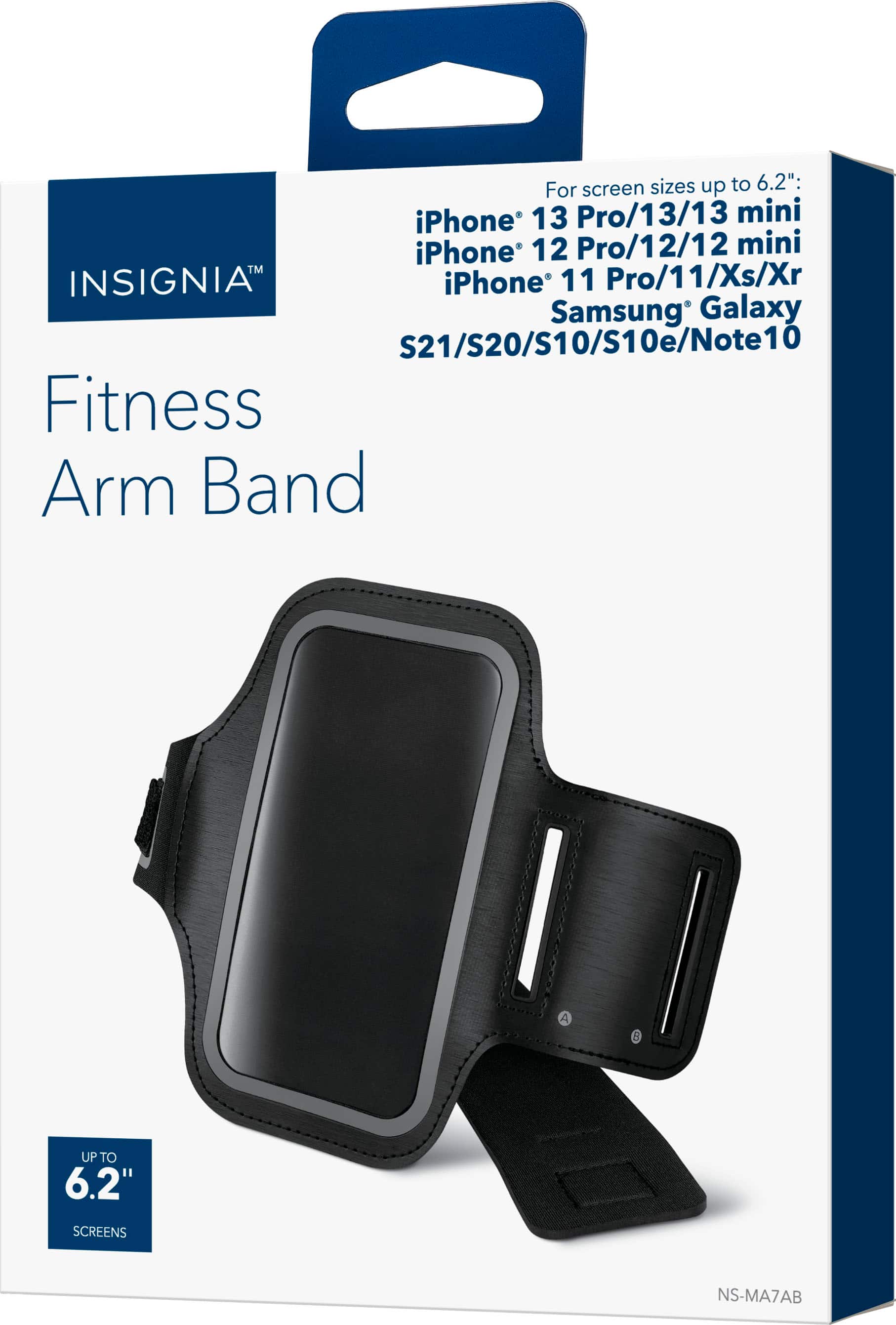 Alt View 12. Insignia™ - Fitness Armband for Cell Phones with Screens up to 6.2" - Black.