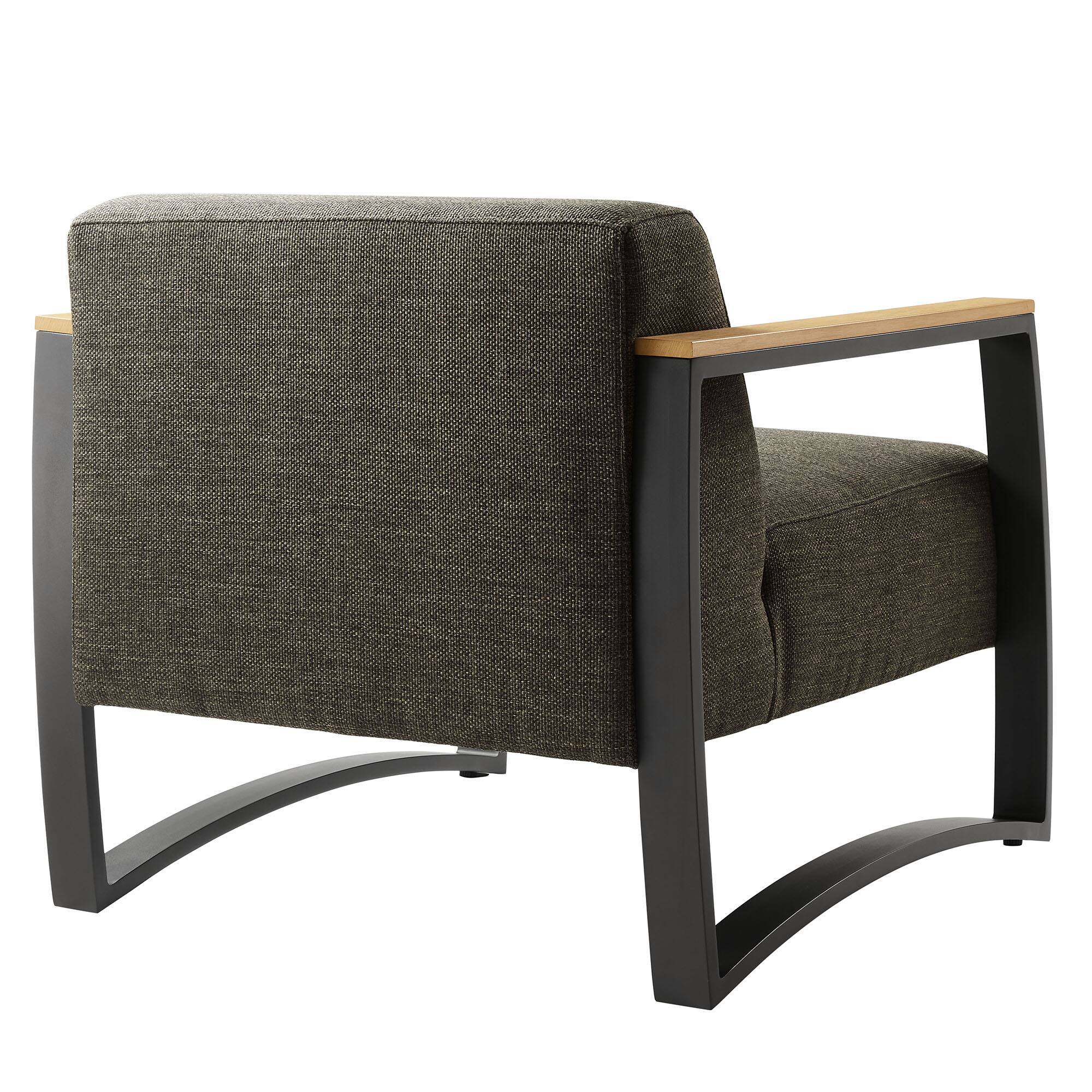 Alt View 4. Modway - Sauve Outdoor Patio Aluminum and Fabric Armchair by Modway - Charcoal Smoke.