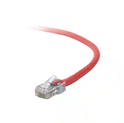 Front. Belkin - A3L791-01-RED Cat5e Cable - RJ-45 Male - RJ-45 Male - 1ft - Red - Red.