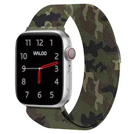 Waloo - Camo Printed Magnetic Mesh Band For Apple Watch - Camo Green