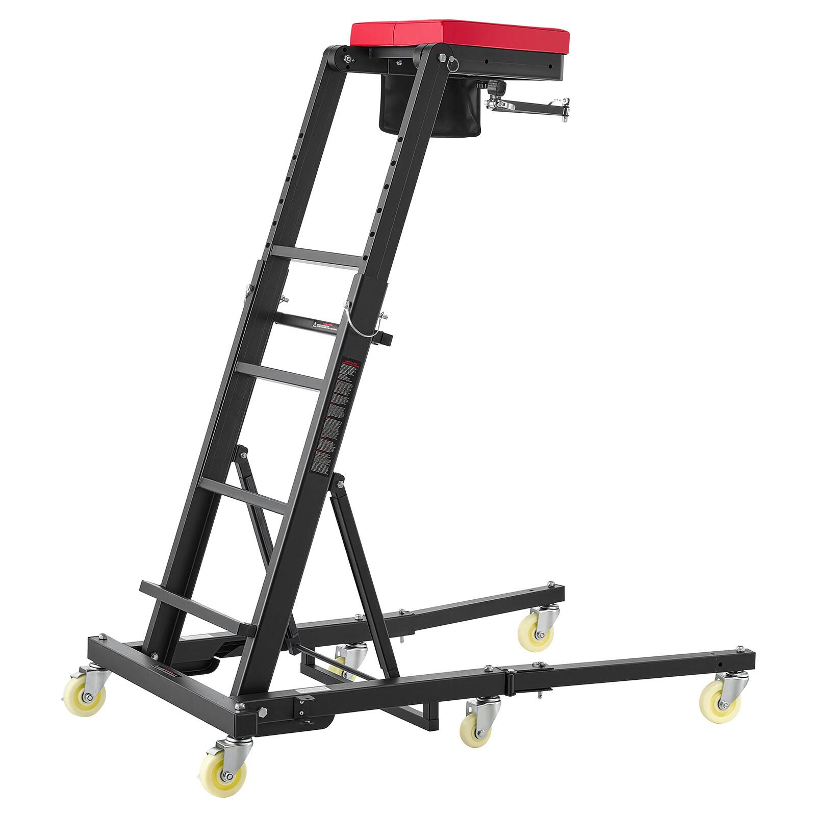 Alt View 5. VEVOR - Top Automotive Creeper 48"-64" Adjustable with Folding Mechanical Arm,Foldable High Top Engine Creeper,400LBS Heavy-Duty - Red;Black.