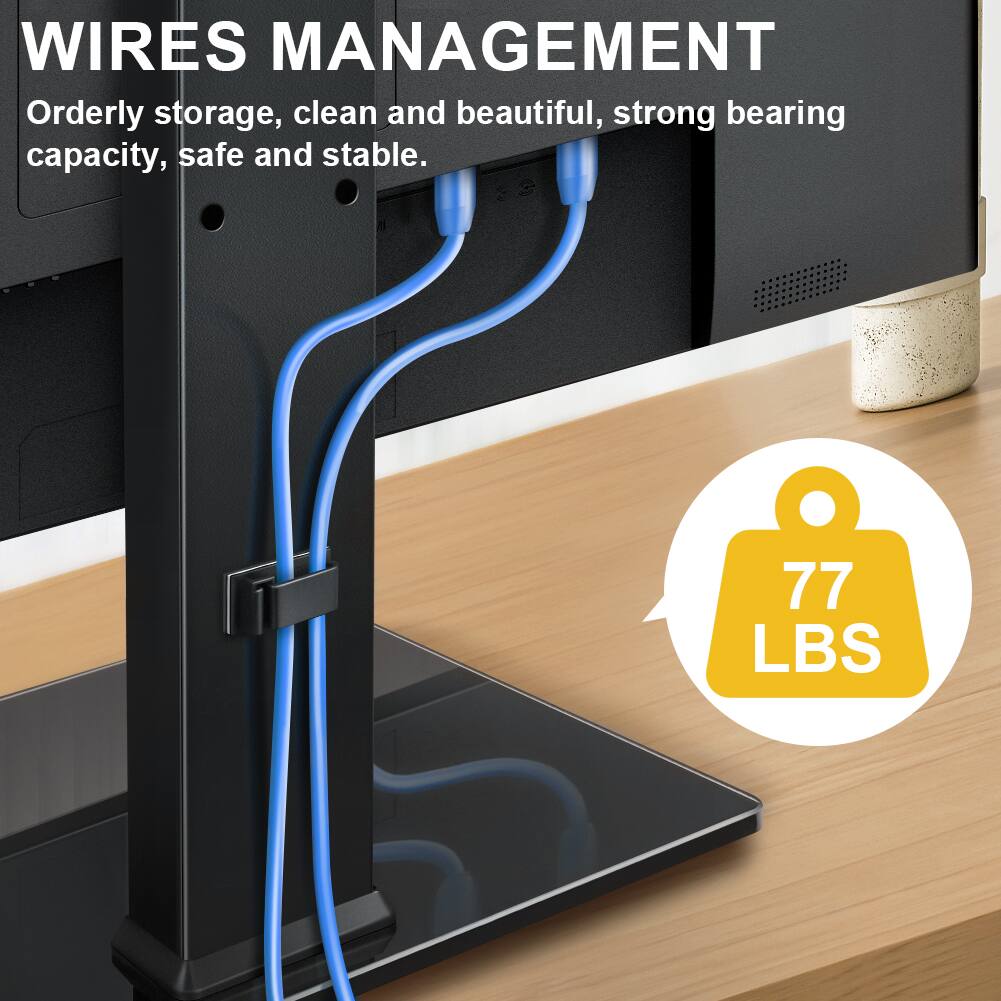 WIRES MANAGEMENT  
Orderly storage, clean and beautiful, strong bearing capacity, safe and stable.  
77 LBS