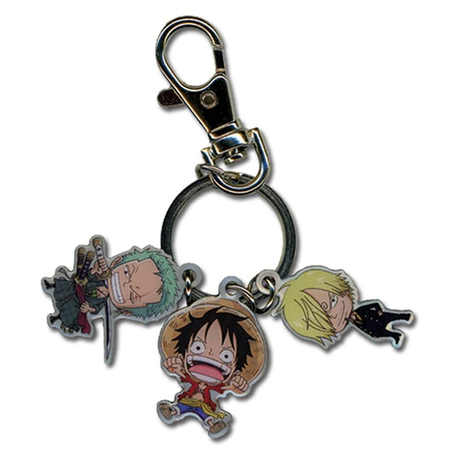 Great Eastern One Piece Luffy, Zoro, & Sanji Metal Keychain Silver ...