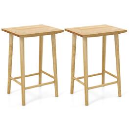 Kadyn - Counter Bar Stools, Dining Stool,25.5 Inch Bar Stools Set of 2 with Footrest-Natural - Brown