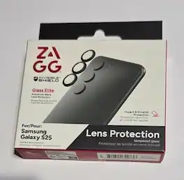 ZAGG - ZGGE-S25 Aluminum Black Lens Protect Glass Elite - Clear