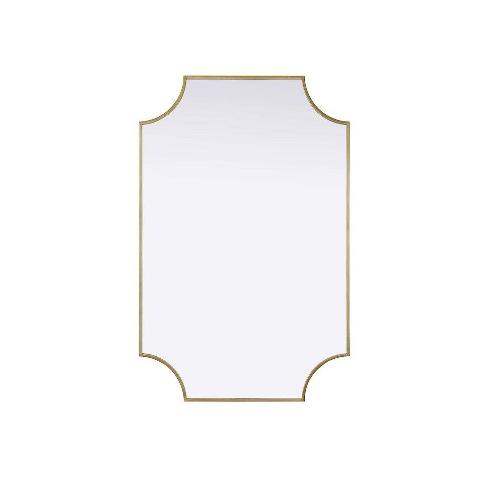 Alt View 4. Elegant Kitchen and Bath - Notched Metal Mirror 27x42 inch in Brass - Brass.