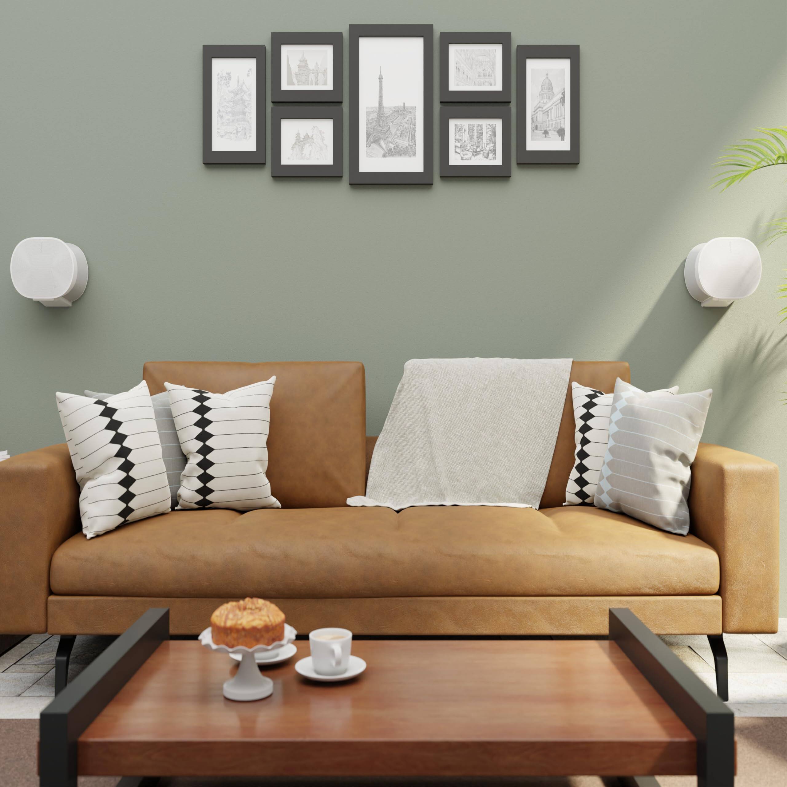 Alt View 2. Sanus - Fixed Wall Mounts for Sonos Era 300™ Speakers (Pair) - Stable and Space-Efficient Design - White.