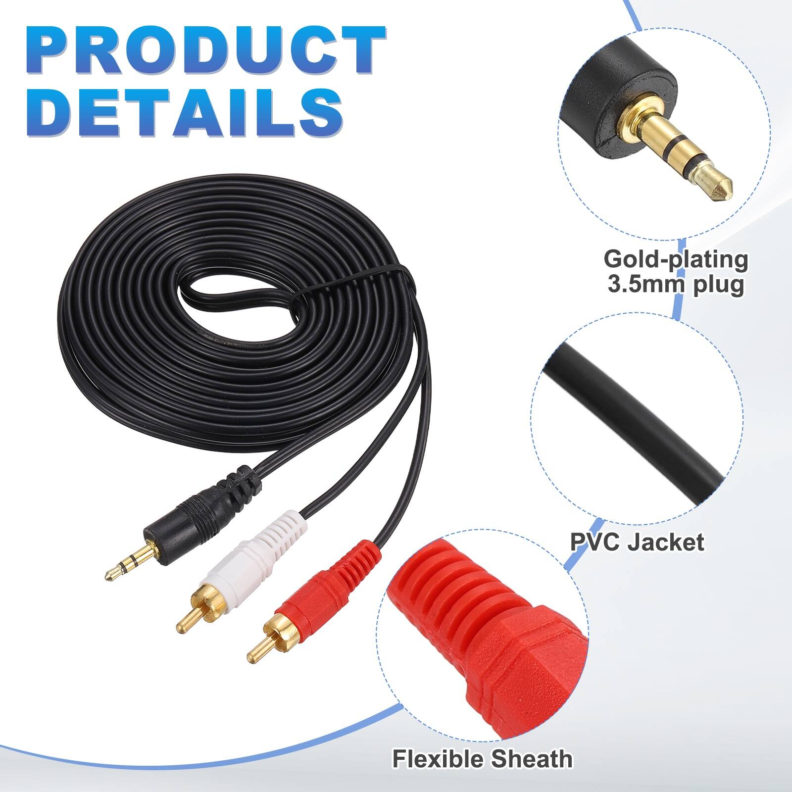 PRODUCT DETAILS

- Gold-plating 3.5mm plug
- PVC Jacket
- Flexible Sheath