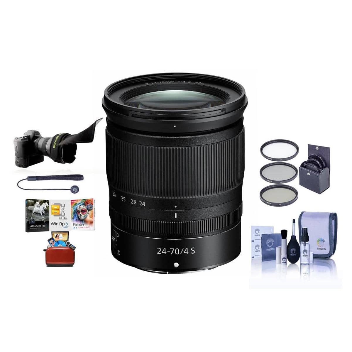 Nikon - NIKKOR Z 24-70mm f/4 S Lens for Z Series Mirrorless Cameras - Bundle With 72mm Filter Kit, Flex Lens Shade, price history on PriceWatchPro